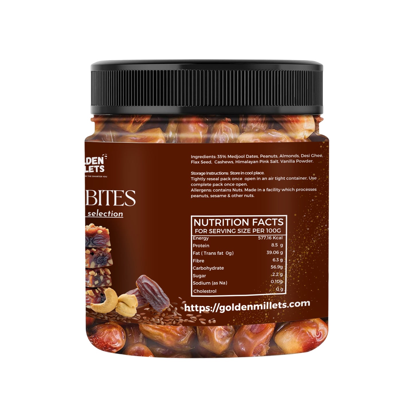 Date Energy bites - Regular traditional till flavour with millets